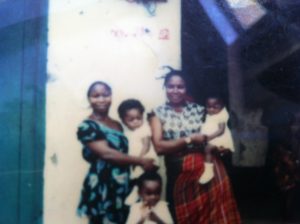 My mother (on the left with me in her arms) , aunt, twin sister and older brother in Nigeria, 1979. 